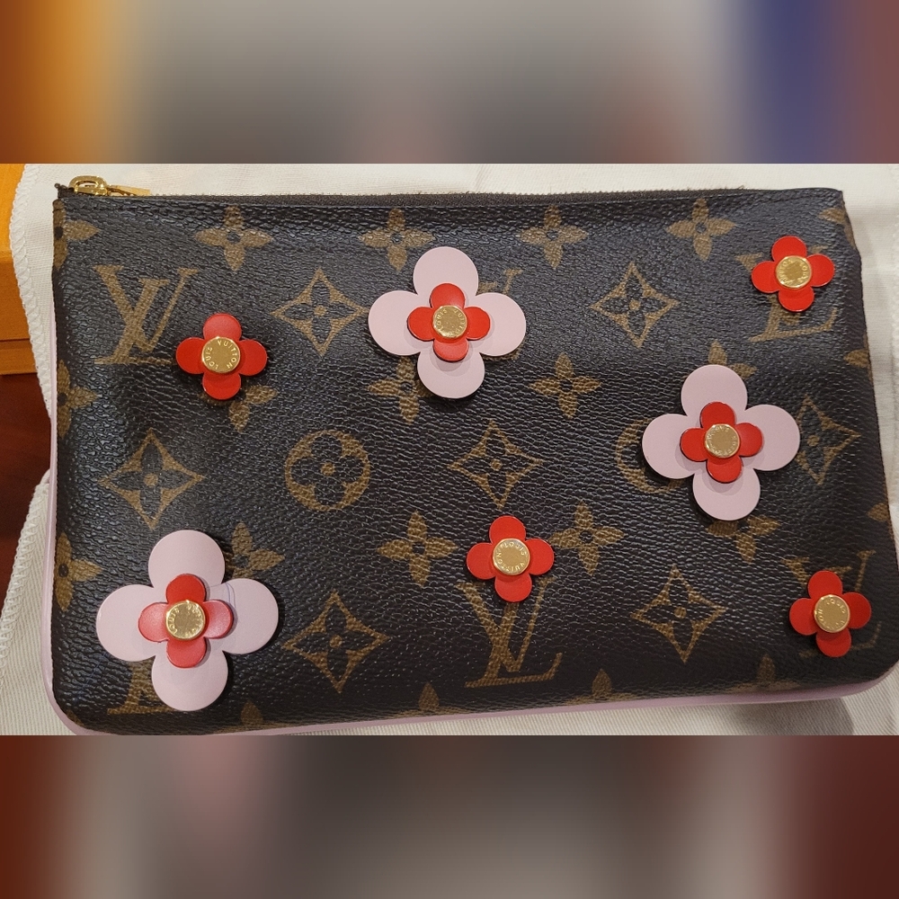 Louis Vuitton Monogram Blooming Flowers Double Zip Pochette